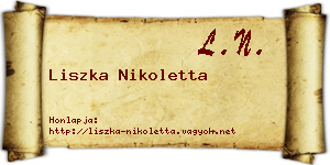Liszka Nikoletta névjegykártya