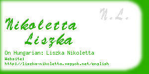 nikoletta liszka business card